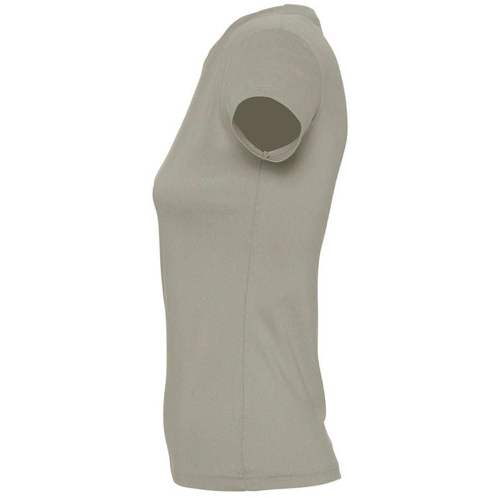 Khaki - Side - SOLS Womens-Ladies Imperial Short-Sleeved T-Shirt