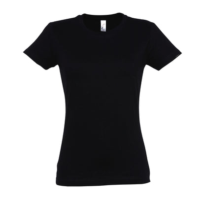 Deep Black - Front - SOLS Womens-Ladies Imperial Short-Sleeved T-Shirt