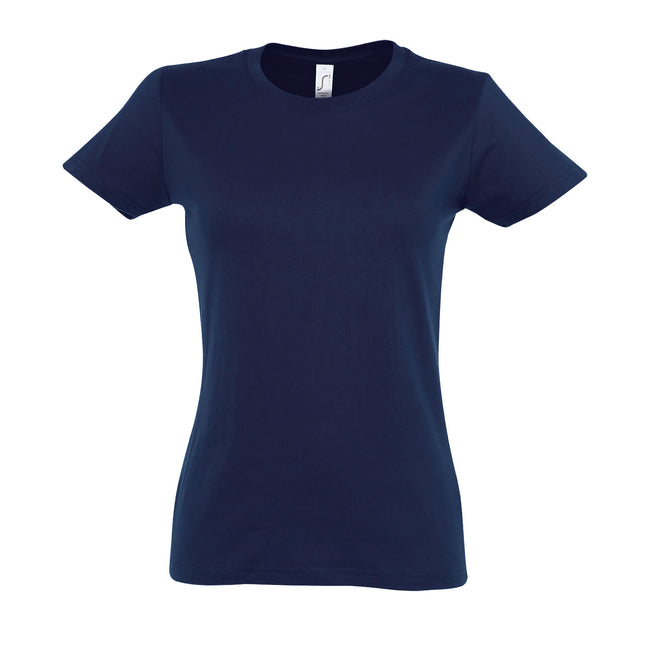 French Navy - Front - SOLS Womens-Ladies Imperial Short-Sleeved T-Shirt