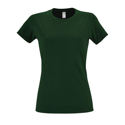 Bottle Green - Front - SOLS Womens-Ladies Imperial Short-Sleeved T-Shirt