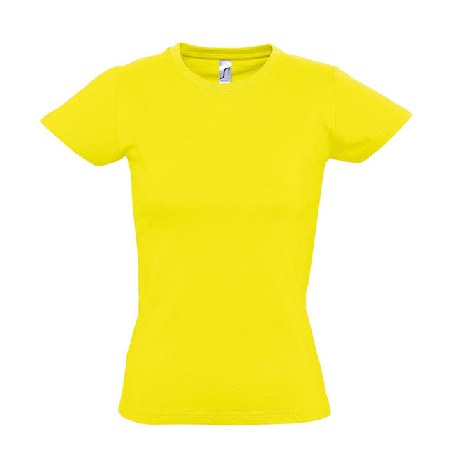 Lemon - Back - SOLS Womens-Ladies Imperial Heavy Short Sleeve T-Shirt