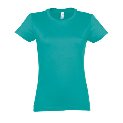 Caribbean Blue - Front - SOLS Womens-Ladies Imperial Short-Sleeved T-Shirt