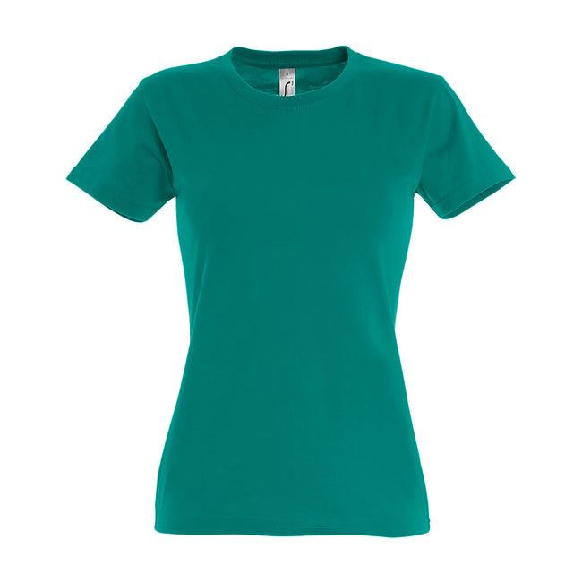Emerald - Back - SOLS Womens-Ladies Imperial Heavy Short Sleeve T-Shirt