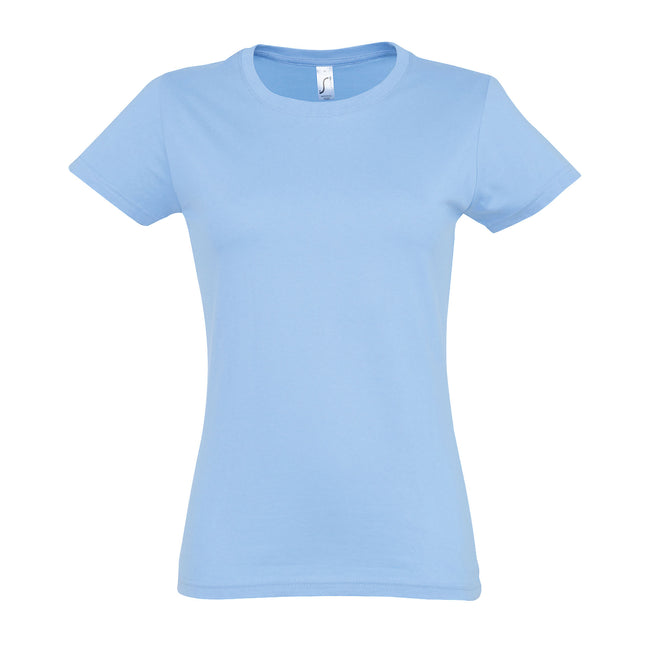 Sky Blue - Front - SOLS Womens-Ladies Imperial Heavy Short Sleeve T-Shirt