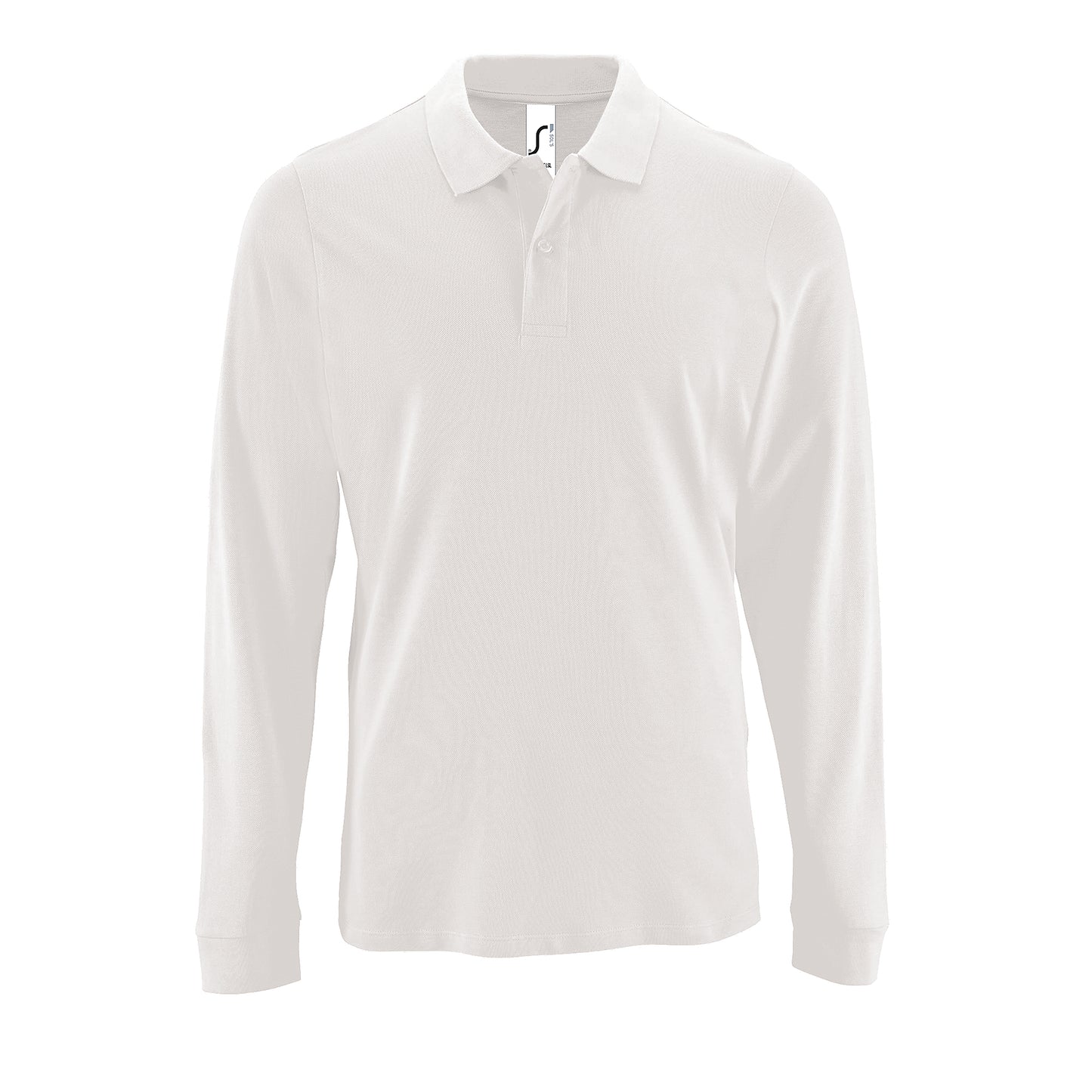 White - Front - SOLS Mens Perfect Long Sleeve Pique Polo Shirt
