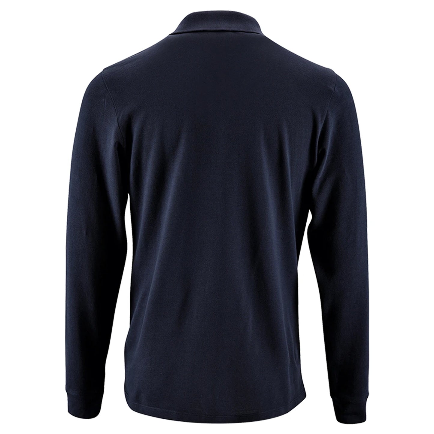 French Navy - Back - SOLS Mens Perfect Long Sleeve Pique Polo Shirt