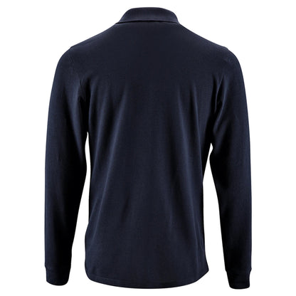 French Navy - Back - SOLS Mens Perfect Long Sleeve Pique Polo Shirt