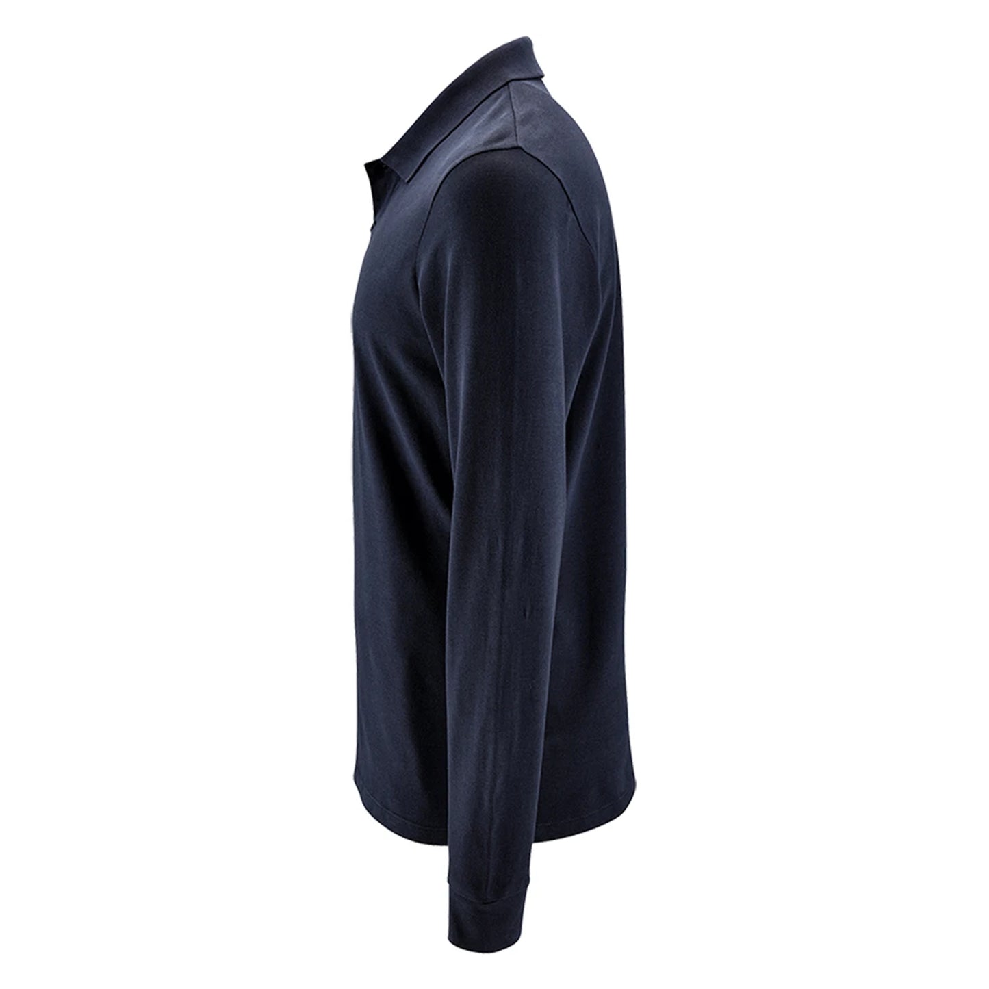 French Navy - Side - SOLS Mens Perfect Long Sleeve Pique Polo Shirt