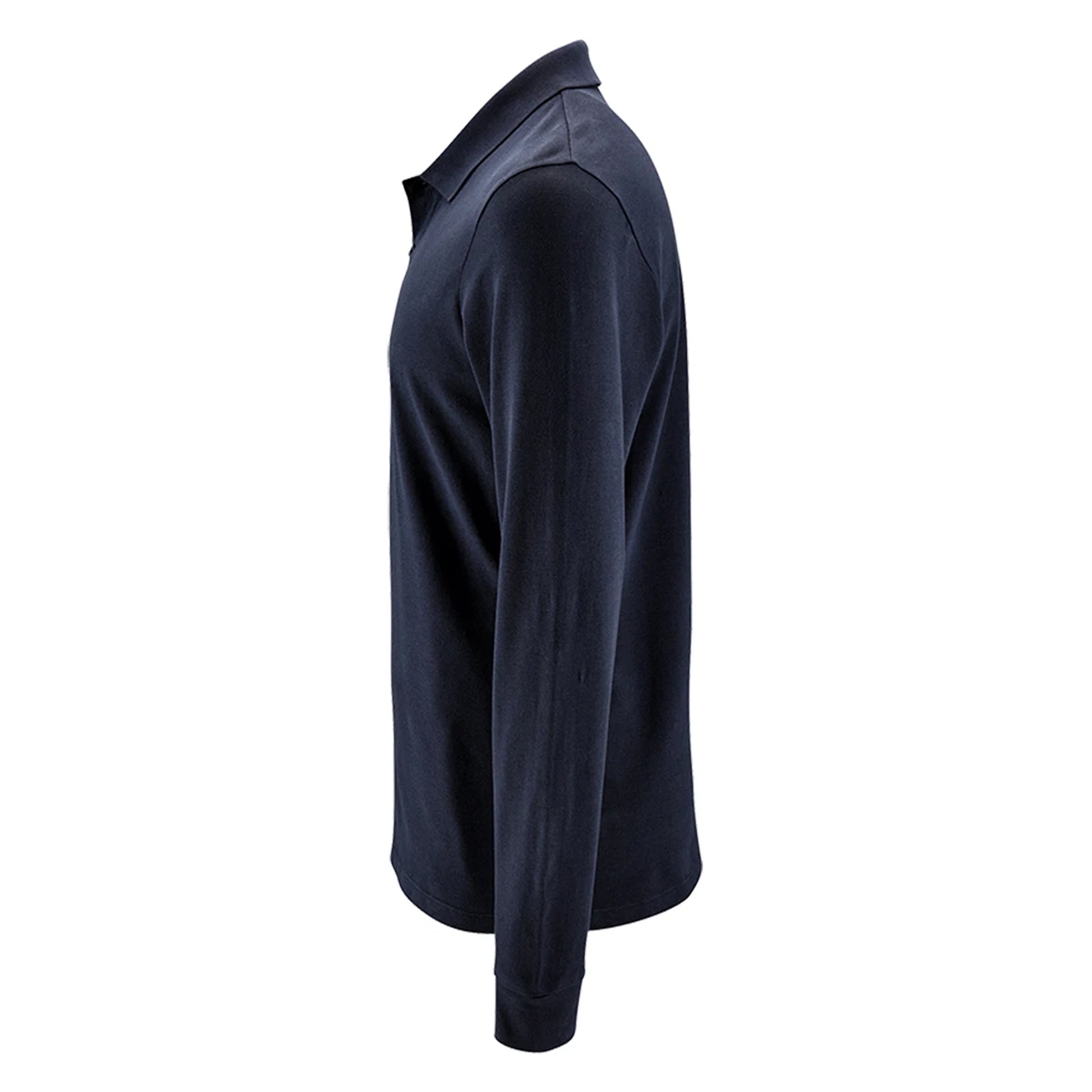 French Navy - Side - SOLS Mens Perfect Long Sleeve Pique Polo Shirt