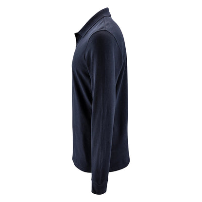 French Navy - Side - SOLS Mens Perfect Long Sleeve Pique Polo Shirt