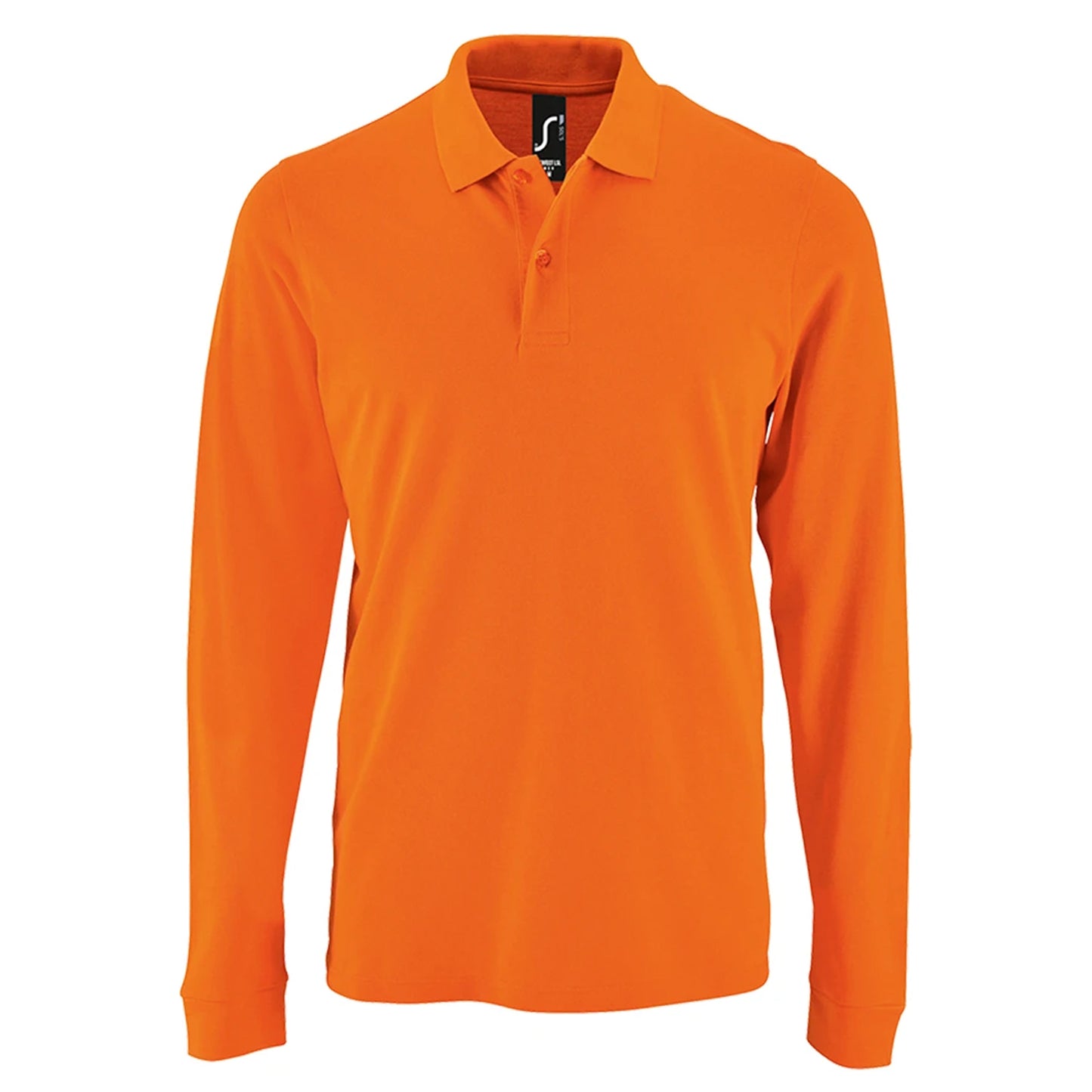 Orange - Front - SOLS Mens Perfect Long Sleeve Pique Polo Shirt