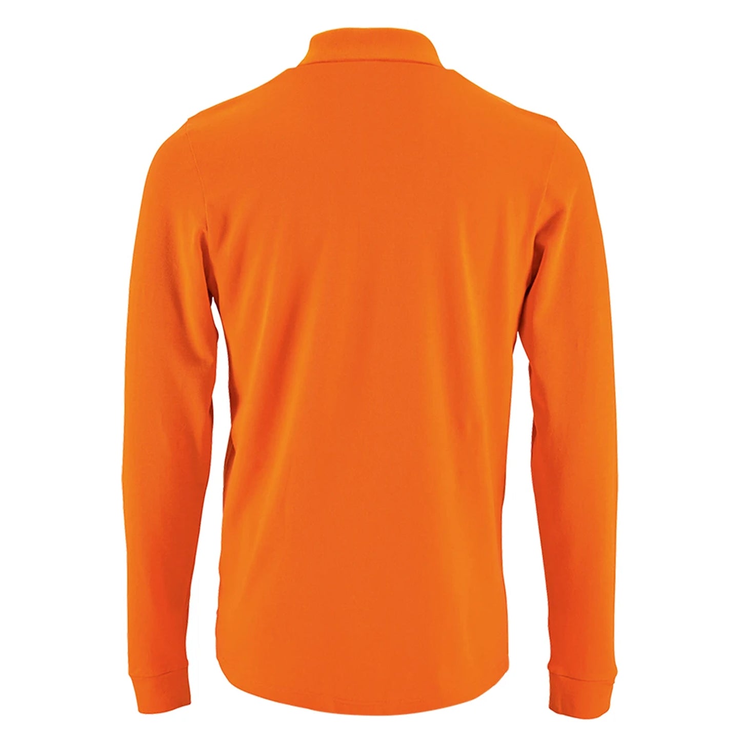 Orange - Back - SOLS Mens Perfect Long Sleeve Pique Polo Shirt