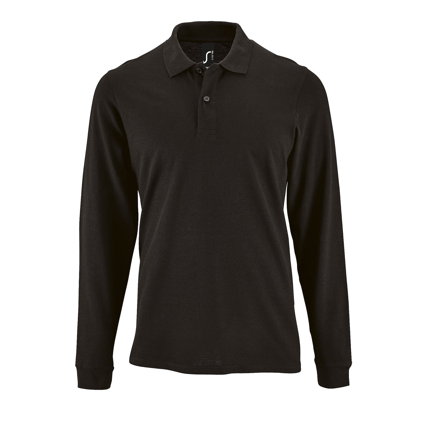 Black - Front - SOLS Mens Perfect Long Sleeve Pique Polo Shirt