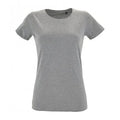 Grey Marl - Front - SOLS Womens-Ladies Regent Fit Short Sleeve T-Shirt