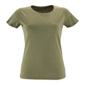 Heather Khaki - Front - SOLS Womens-Ladies Regent Fit Short Sleeve T-Shirt