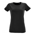 Deep Black - Front - SOLS Womens-Ladies Regent Fit Short Sleeve T-Shirt