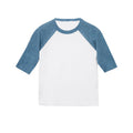 White-Denim - Front - Bella + Canvas Toddler 3-4 Sleeve Baseball T-Shirt