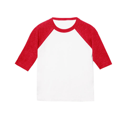 White-Red - Front - Bella + Canvas Toddler 3-4 Sleeve Baseball T-Shirt
