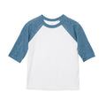 White-Denim - Front - Bella + Canvas Youths 3-4 Sleeve Baseball T-Shirt
