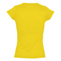 Gold - Side - SOLs Womens-Ladies Moon V Neck Short Sleeve T-Shirt