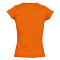 Orange - Side - SOLs Womens-Ladies Moon V Neck Short Sleeve T-Shirt