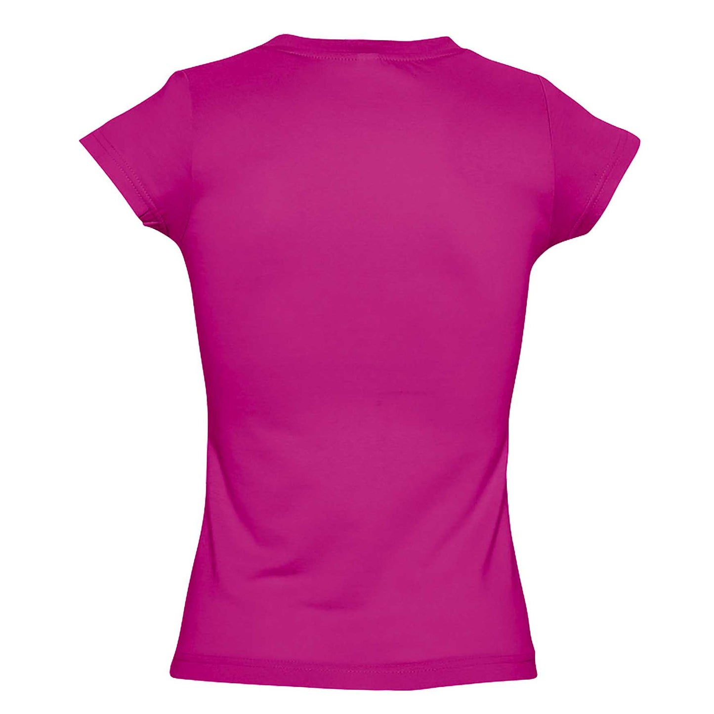 Fuchsia - Side - SOLs Womens-Ladies Moon V Neck Short Sleeve T-Shirt