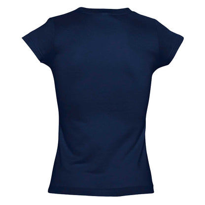 French Navy - Side - SOLs Womens-Ladies Moon V Neck Short Sleeve T-Shirt