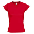 Red - Front - SOLs Womens-Ladies Moon V Neck Short Sleeve T-Shirt