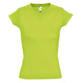 Apple Green - Front - SOLs Womens-Ladies Moon V Neck Short Sleeve T-Shirt