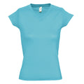 Blue Atoll - Front - SOLs Womens-Ladies Moon V Neck Short Sleeve T-Shirt