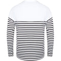 White-Navy - Back - Front Row Mens Long Sleeve Breton Stripe T-Shirt