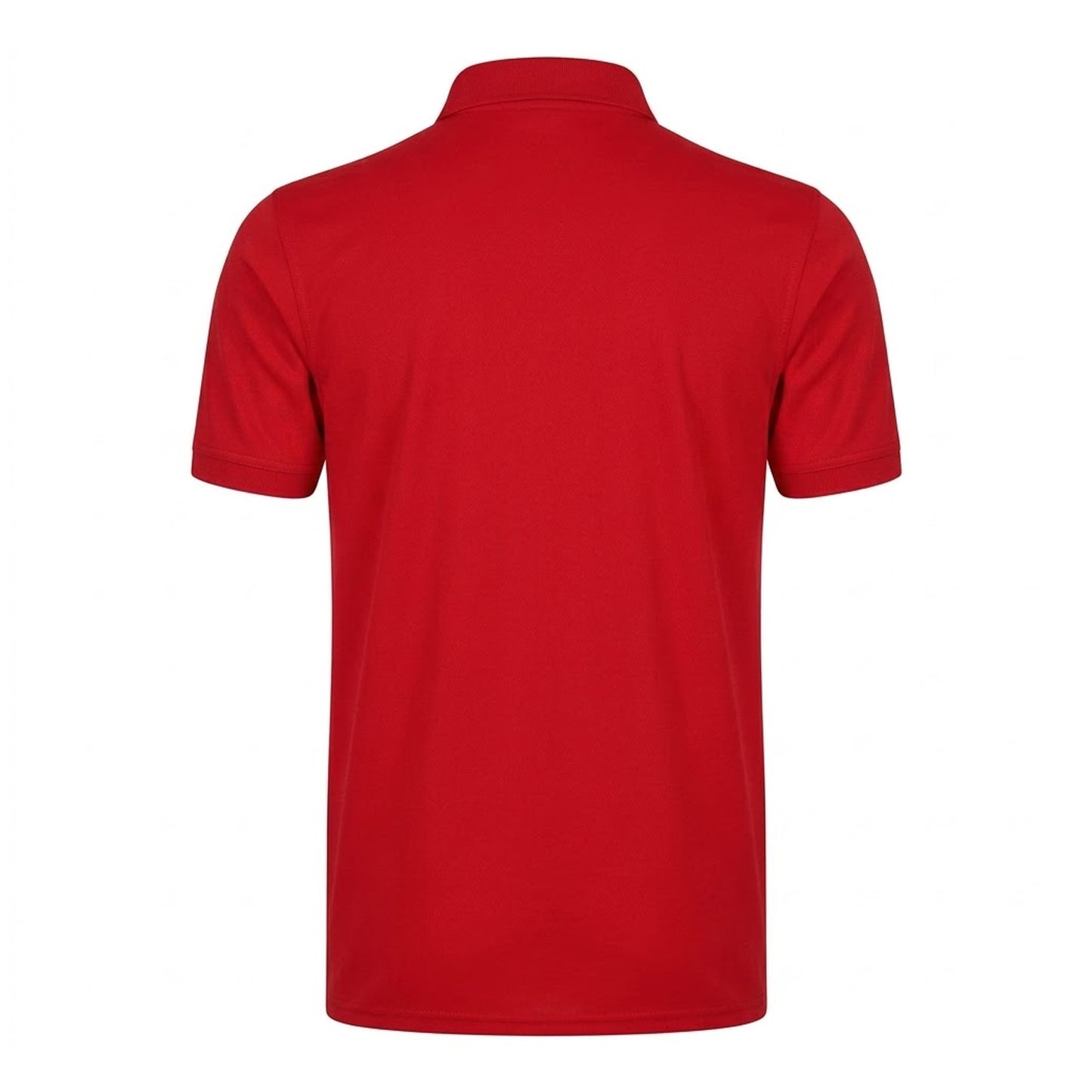 Red - Back - Henbury Mens Stretch Microfine Pique Polo Shirt