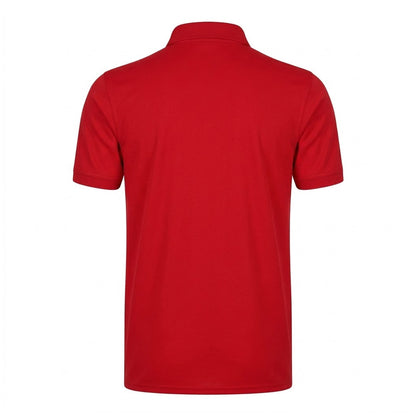 Red - Back - Henbury Mens Stretch Microfine Pique Polo Shirt