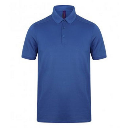 Royal - Front - Henbury Mens Stretch Microfine Pique Polo Shirt