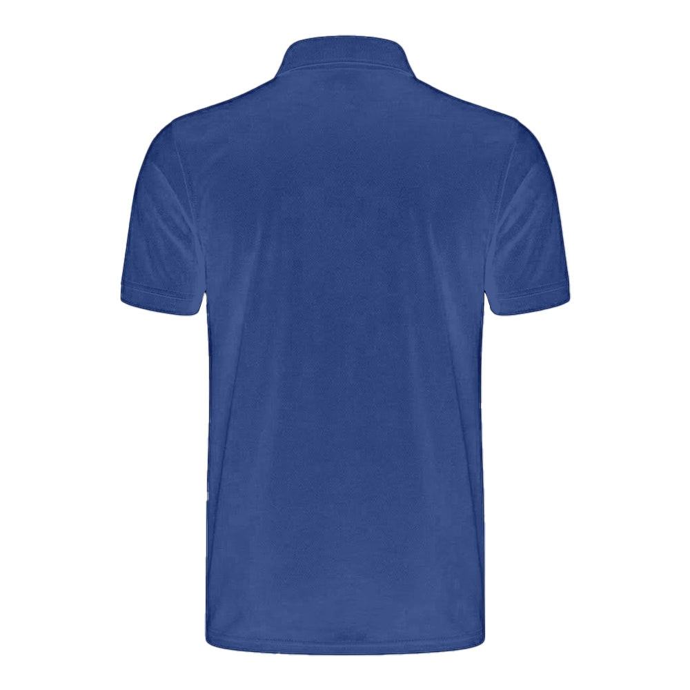 Royal - Back - Henbury Mens Stretch Microfine Pique Polo Shirt
