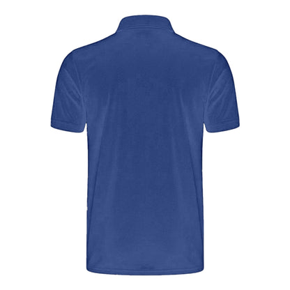 Royal - Back - Henbury Mens Stretch Microfine Pique Polo Shirt