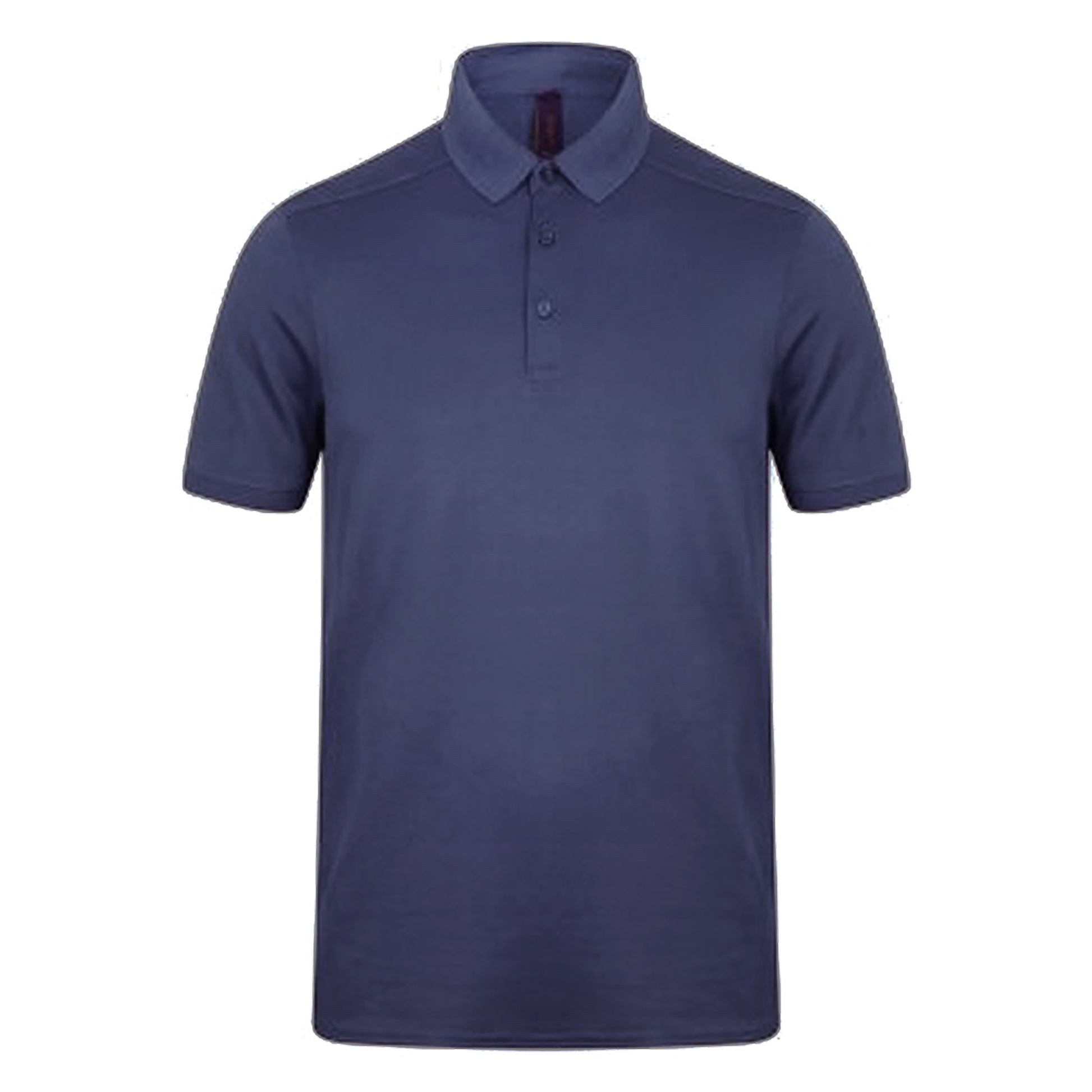 Navy - Front - Henbury Mens Stretch Microfine Pique Polo Shirt