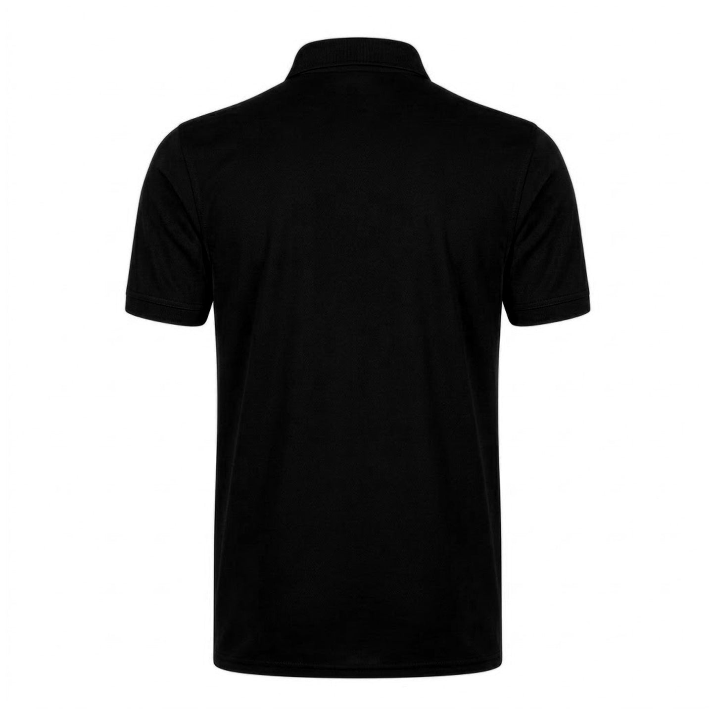 Black - Back - Henbury Mens Stretch Microfine Pique Polo Shirt