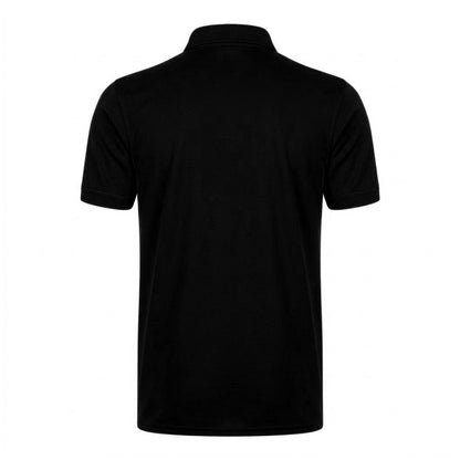 Black - Back - Henbury Mens Stretch Microfine Pique Polo Shirt