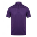 Bright Purple - Front - Henbury Mens Stretch Microfine Pique Polo Shirt