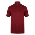 Burgundy - Front - Henbury Mens Stretch Microfine Pique Polo Shirt