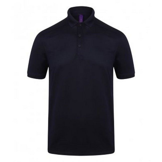 Oxford Navy - Front - Henbury Mens Stretch Microfine Pique Polo Shirt