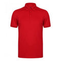 Red - Front - Henbury Mens Stretch Microfine Pique Polo Shirt