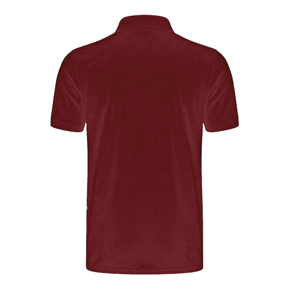 Burgundy - Back - Henbury Mens Stretch Microfine Pique Polo Shirt