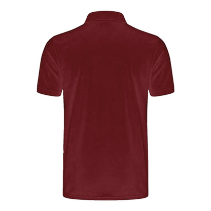 Burgundy - Back - Henbury Mens Stretch Microfine Pique Polo Shirt
