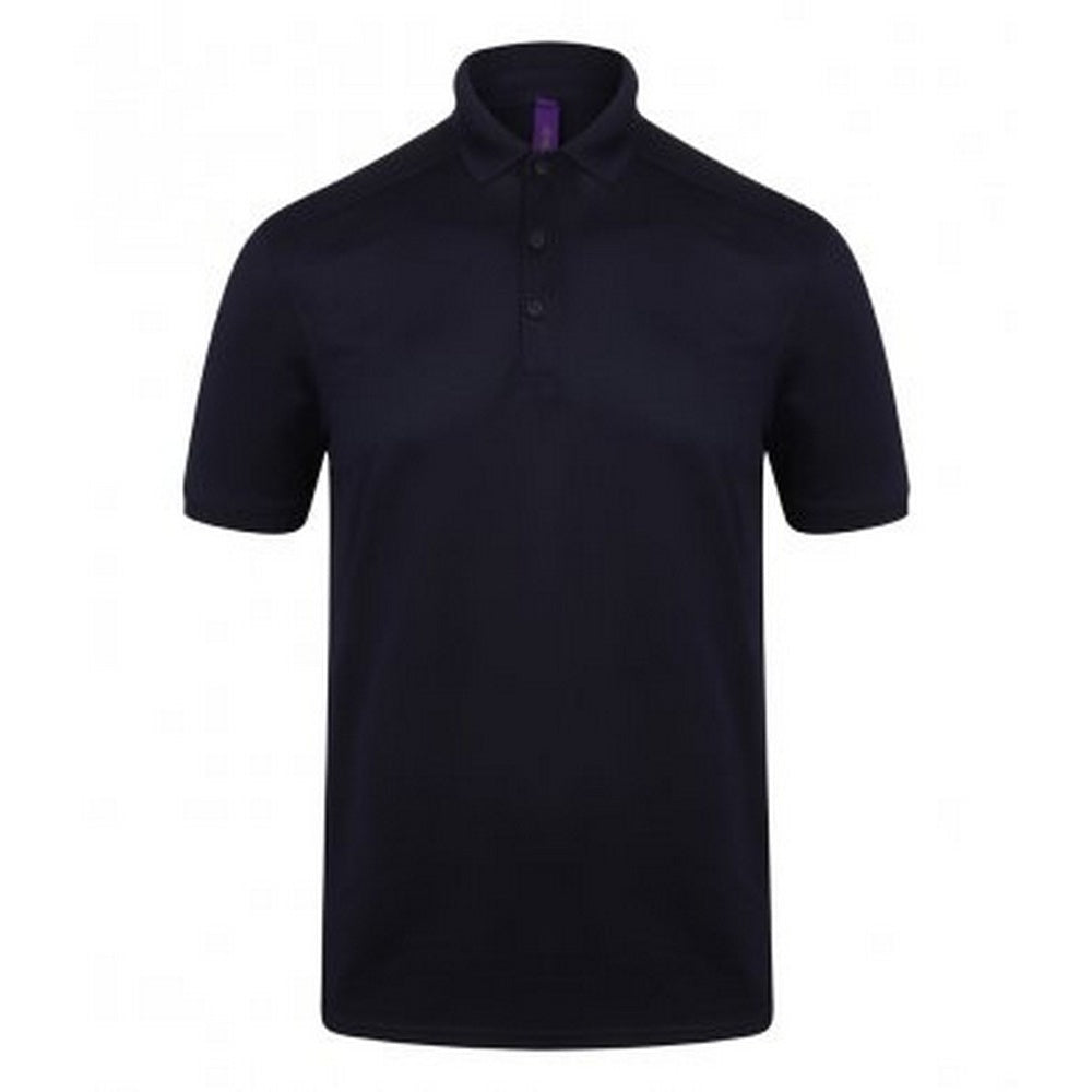 Oxford Navy - Front - Henbury Mens Stretch Microfine Pique Polo Shirt