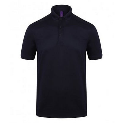 Oxford Navy - Front - Henbury Mens Stretch Microfine Pique Polo Shirt