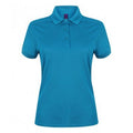 Sapphire - Front - Henbury Womens-Ladies Stretch Microfine Pique Polo Shirt