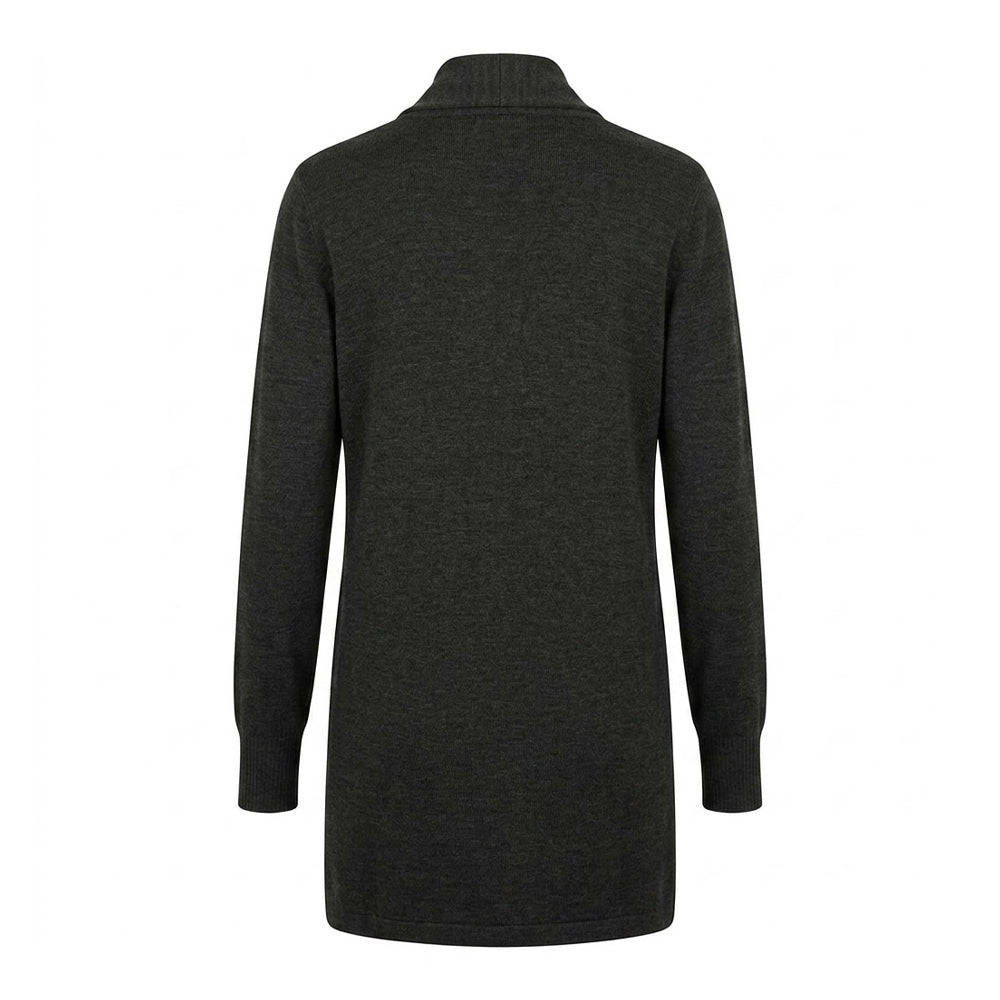 Navy - Back - Henbury Womens-Ladies Long Line Open Cardigan