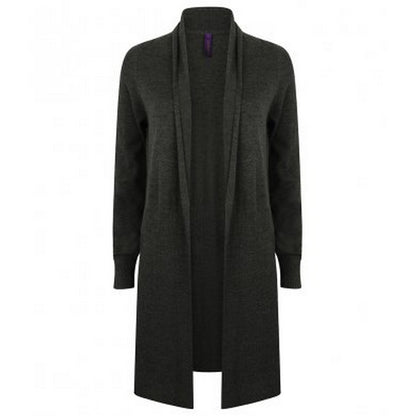 Navy - Front - Henbury Womens-Ladies Long Line Open Cardigan